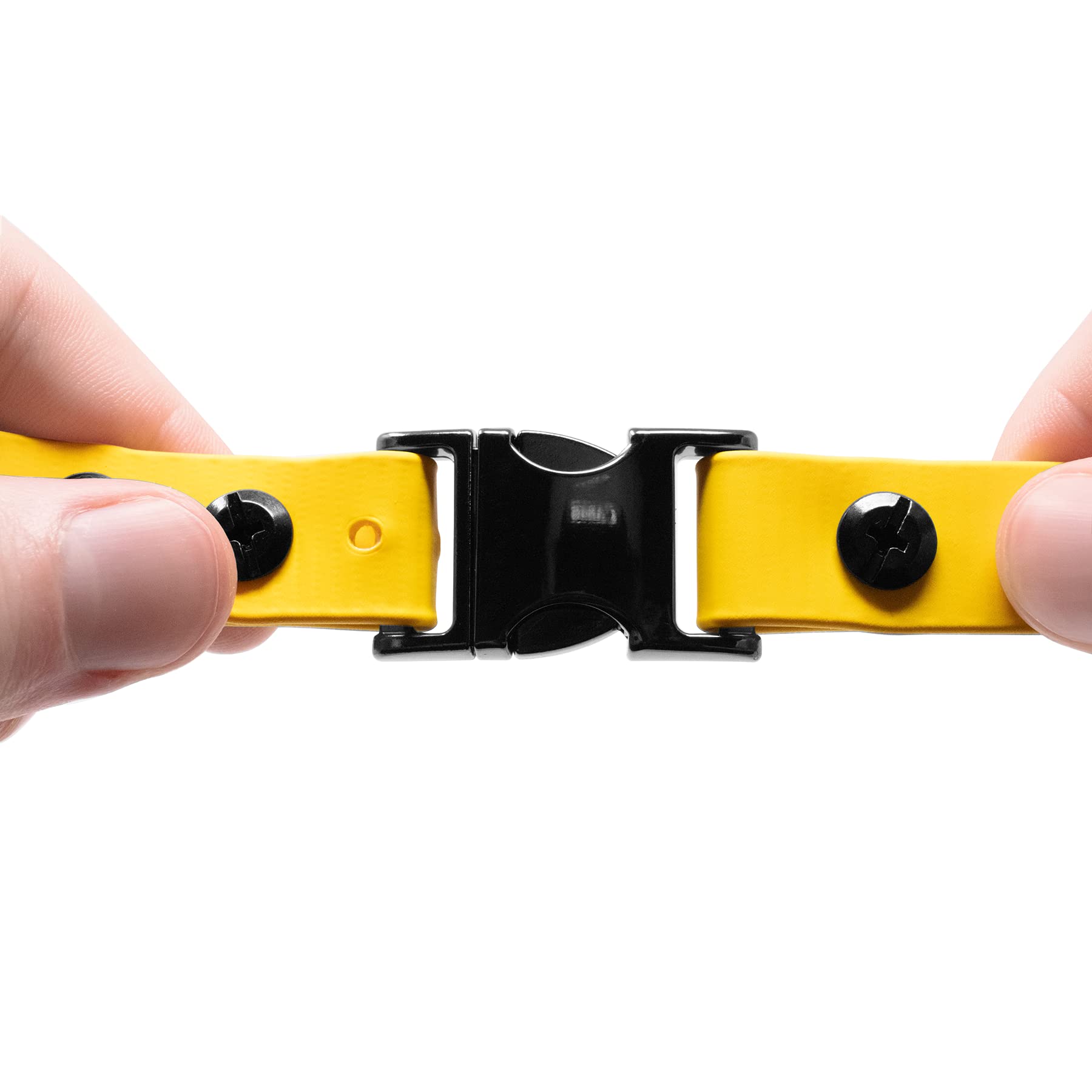 Educator Quick Snap Bungee Dog Collar, Biothane, Waterproof, Odorproof, Easy Connect And Disconnect Clasp And D Ring With Comfort Bungee Loop, Adjustable For Custom Fit, 1-Inch, Yellow