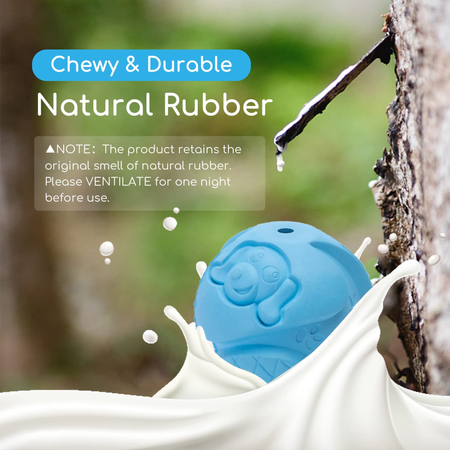 Nobleza Dog Treat Ball, Durable Safe Rubber IQ Dog Food Ball Dispenser for Chewing and Slow Feeing, Interactive Bouncy Enrichmen