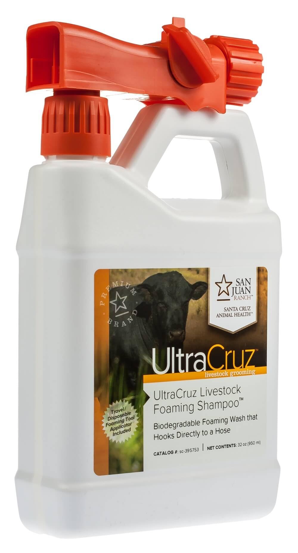 Ultracruz Livestock Foaming Shampoo, 32 Oz With Travel Applicator,White