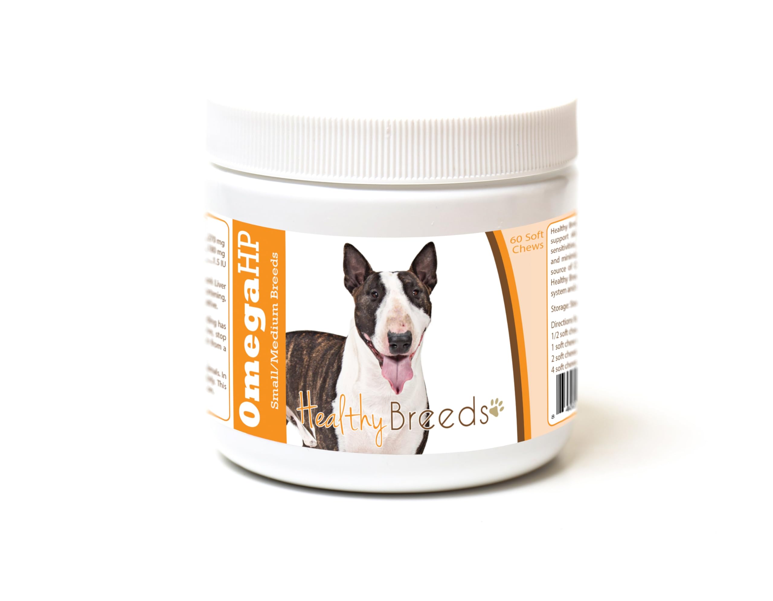 Healthy Breeds Miniature Bull Terrier Omega HP Fatty Acid Skin and Coat Support Soft Chews 60 Count
