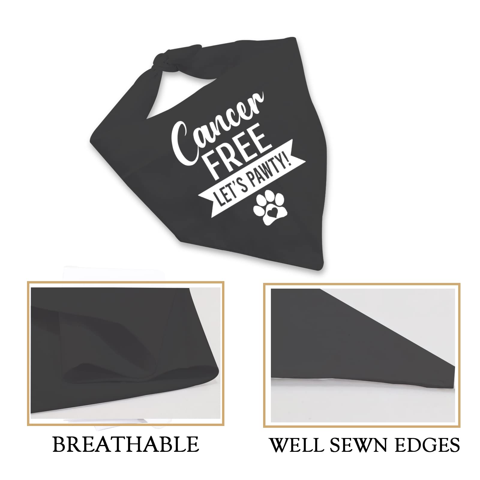Jxgzso 1 Piece Cancer Free Dog Bandana I Beat Cancer Dog Bandana Cancer Survivor Dog Scarf (Cancer Free D)