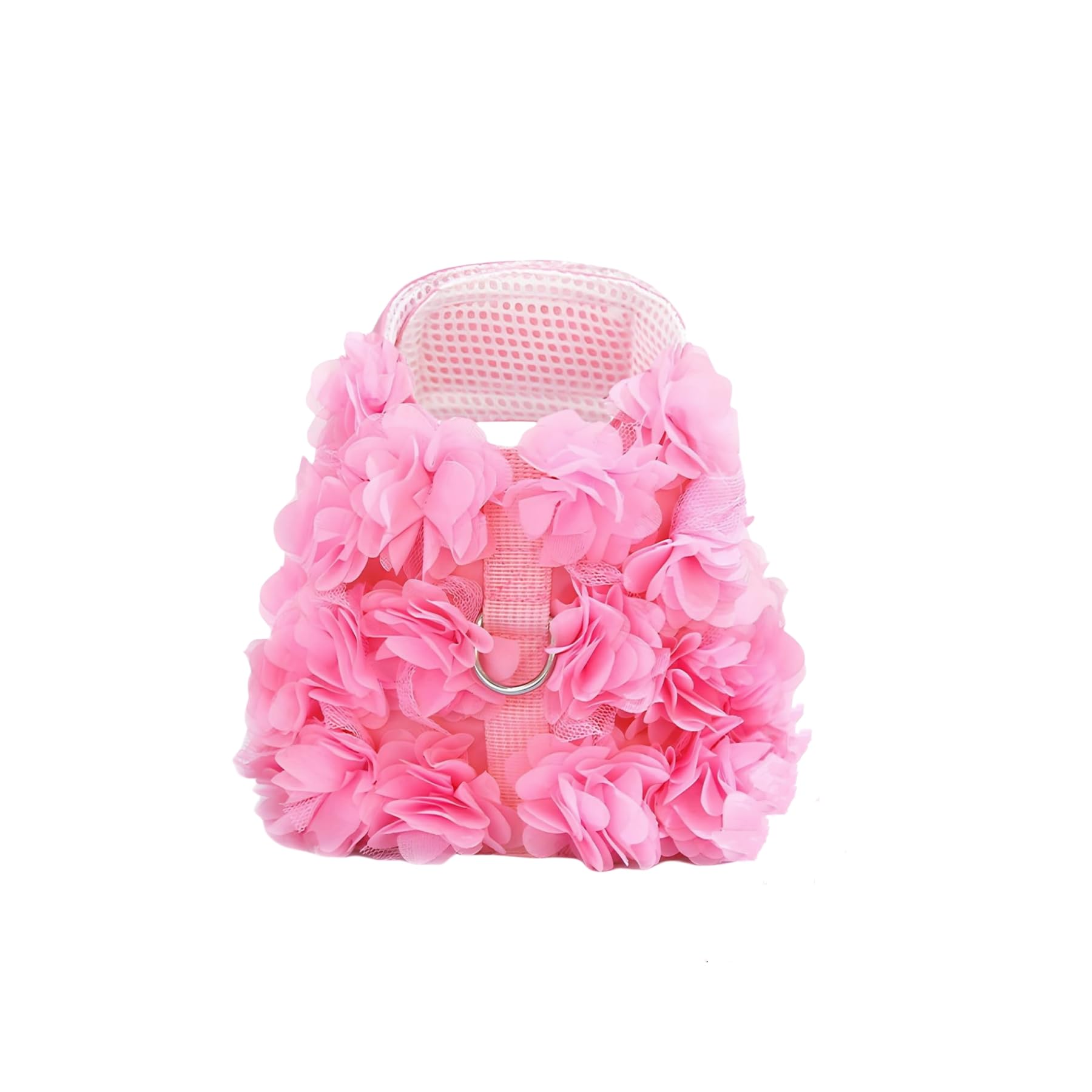 Cute Small Dog Harness - Escape-Proof Flower Dog Harness with Leash Set, Soft Mesh Small Puppy Vest Harness for Cats Dogs, Pink 