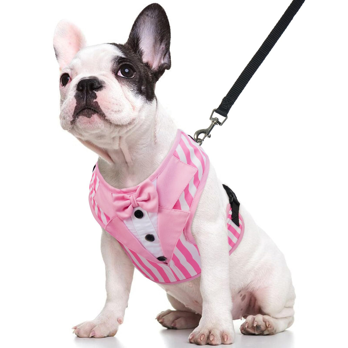 Kuoser Dog Tuxedo Harness, Adjustable Dog Harness No Pull For Small Medium Dogs, Dog Wedding Suit With Bow Tie Party Costume Pin