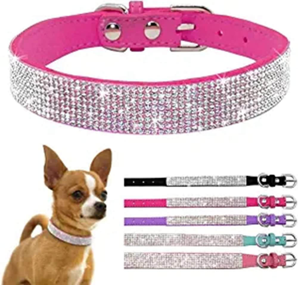 Medium Girl Dog Collar,Rhinestone Dog Collars Bling Diamond Cute Sparkly Jewelry Cat Collar For Xs Small Medium Large Girl Femal