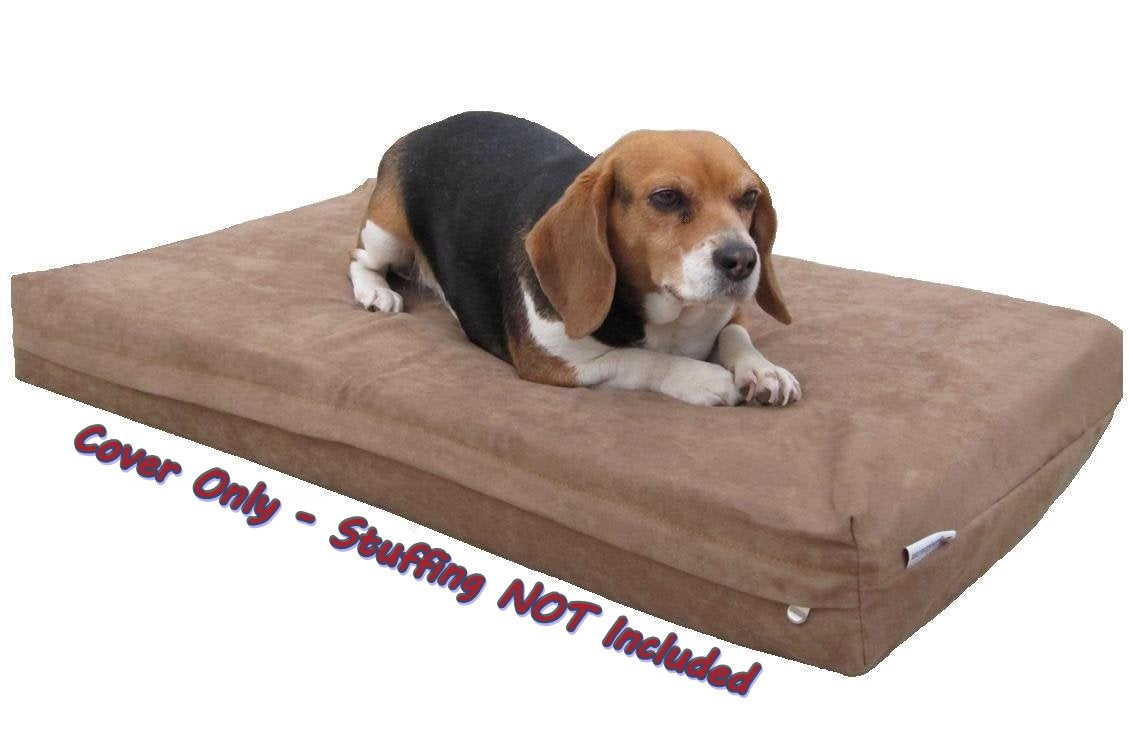 Dogbed4Less Diy Pet Bed Pillow Brown Microsuede Duvet Cover And Waterproof Internal Case For Dog And Cat At 35X20X4 Inch - Cover
