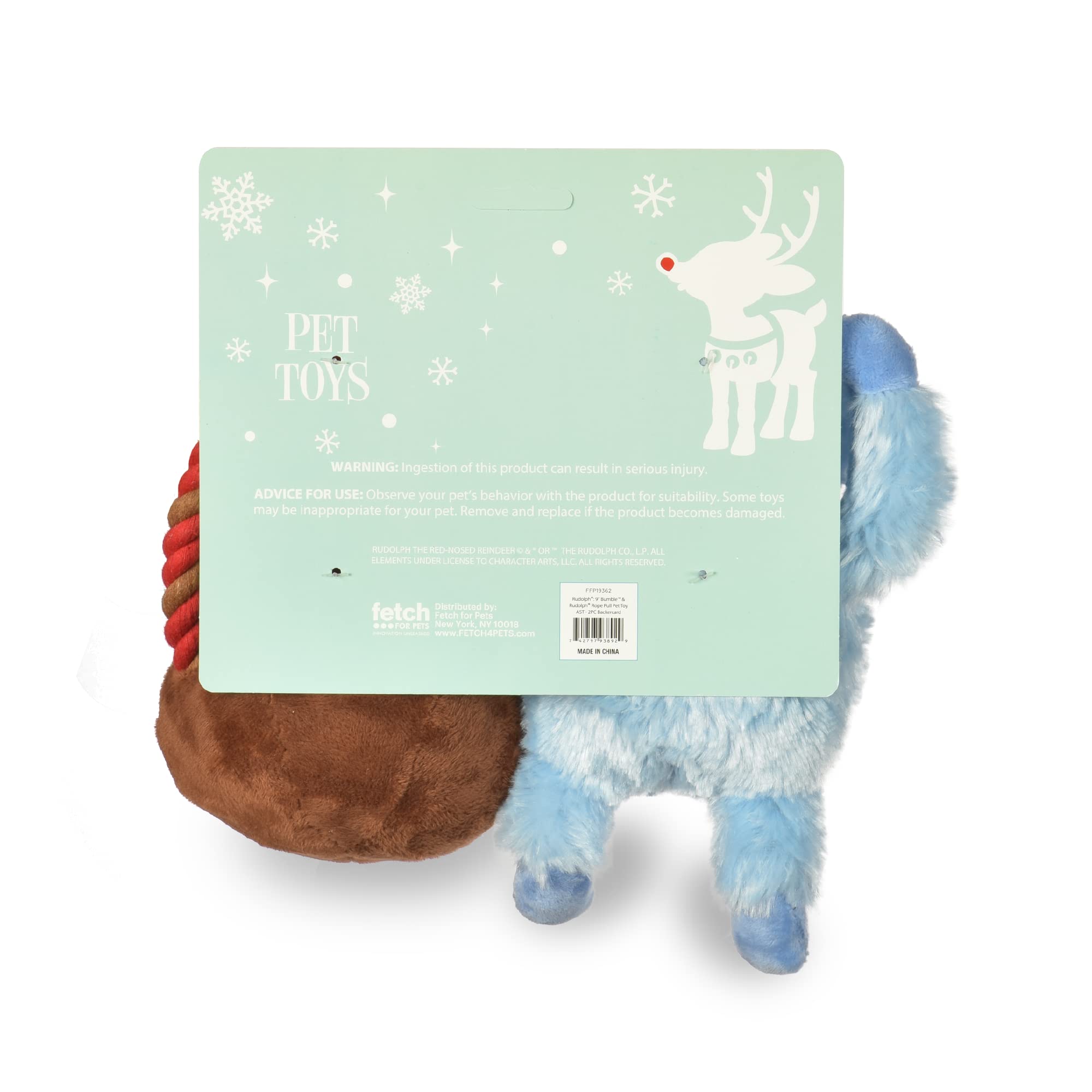 Rudolph The Red Nosed Reindeer Bumble Dog Toys, 2 Piece | Rope Dog Toys Squeaky Dog Toys From Christmas Dog Toys, Dog Chew Toys