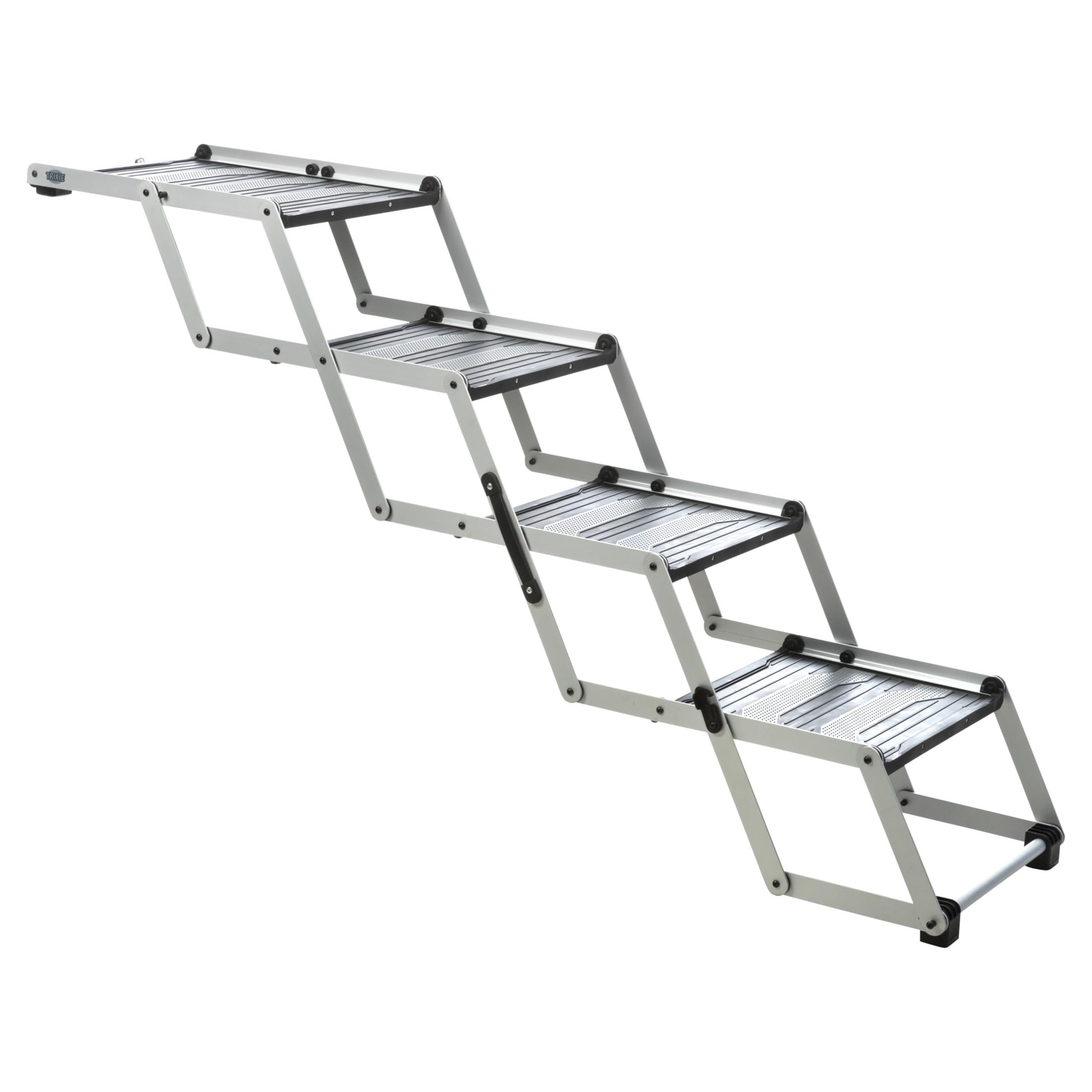 Trixie Aluminium Dog Stairs with Nonslip Rubber Surface - 4 Step Pet Stairs for Beds and Couches - Foldable and Easy to Store - 