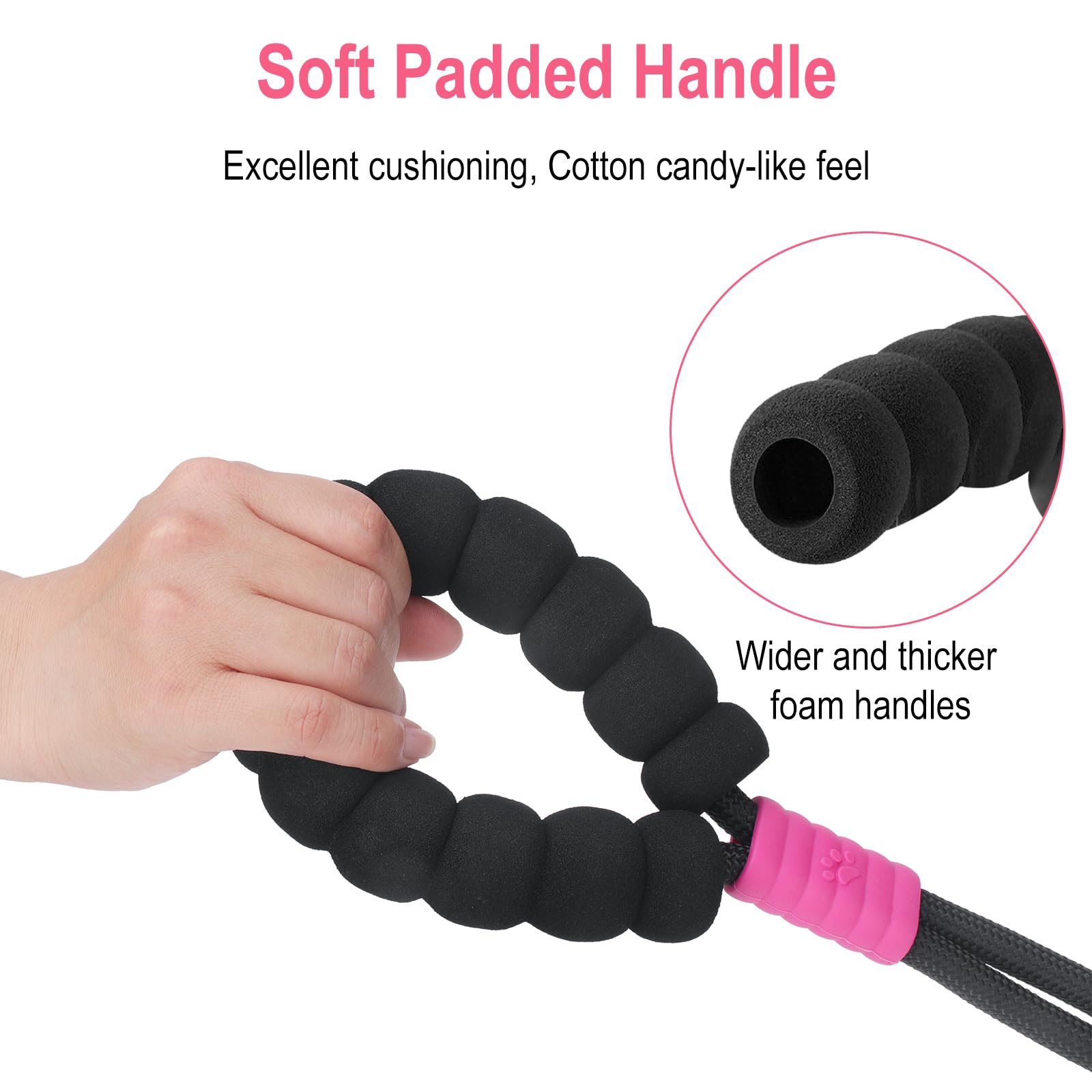 Mewzoo Double Dog Leash For Two Dogs,Dual Hands Free Heavy Duty Dog Leashes,360 Swivel No Tangle Walking Leash,Soft Padded Handl