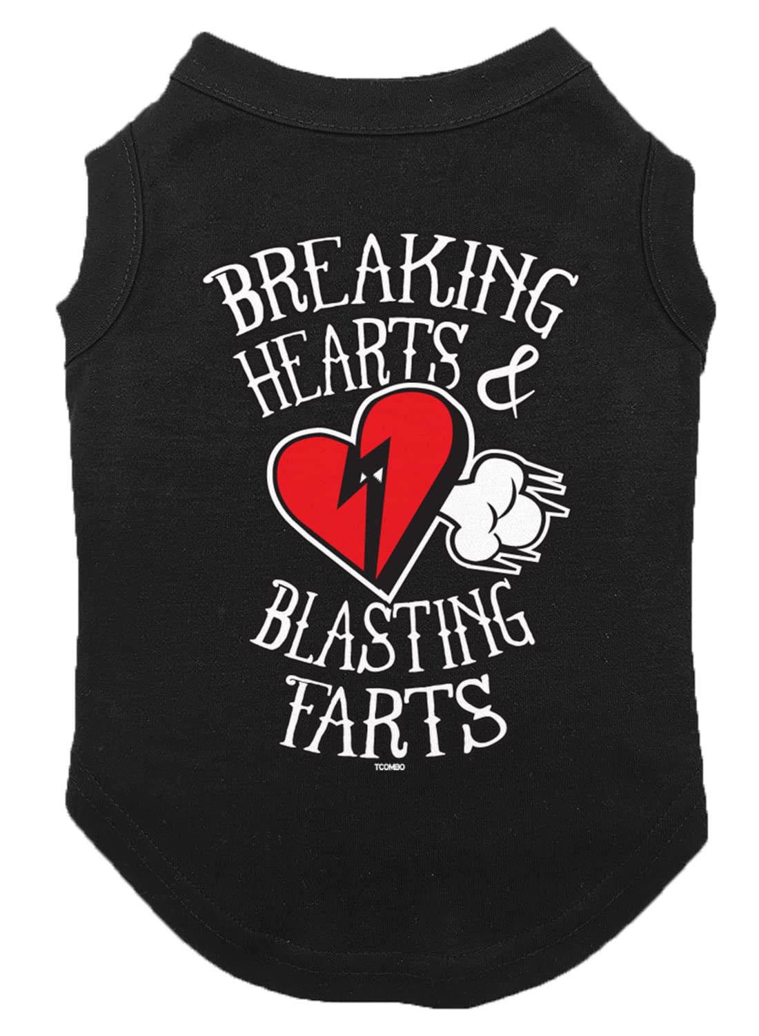 Breaking Hearts & Blastings Farts Dog Shirt (Black, X-Large)