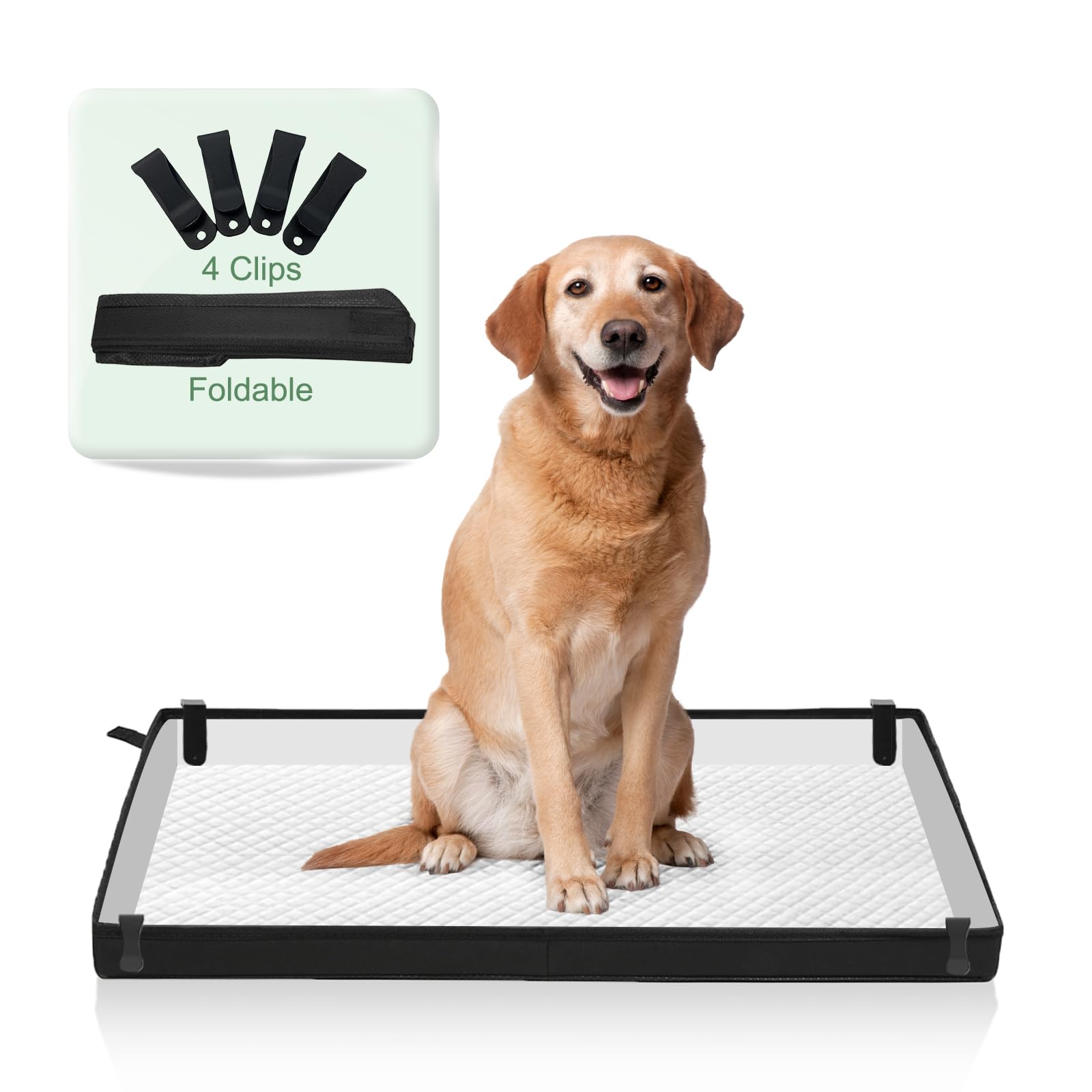 Hq4Us 4Legs Large Portable Dog Pee Pads Holder For Travel, Puppy Pad Holder Foldable Liner Base 44''X34'' Training Pad Holder Wi