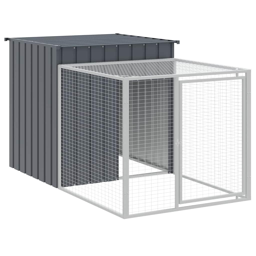 vidaXL Chicken Cage with Run - Anthracite Galvanized Steel - Versatile Use, Durable Construction, Practical Design, Convenient A