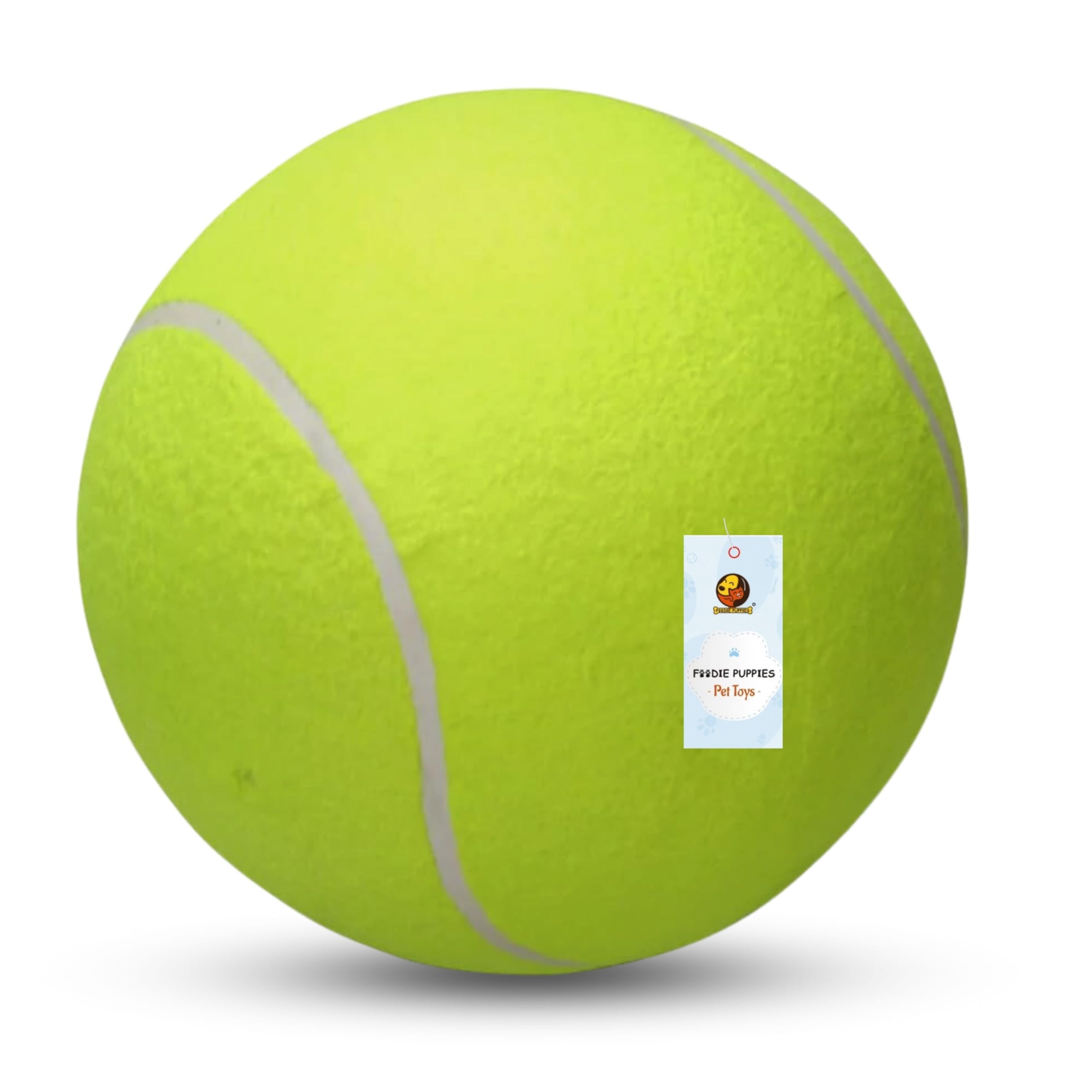 Foodie Puppies Dog Tennis Ball  (Neo Green, Medium  10Cm) | Heavy Duty Pet Toy For Chewing & Fetch | Safe, Durable, Interactiv