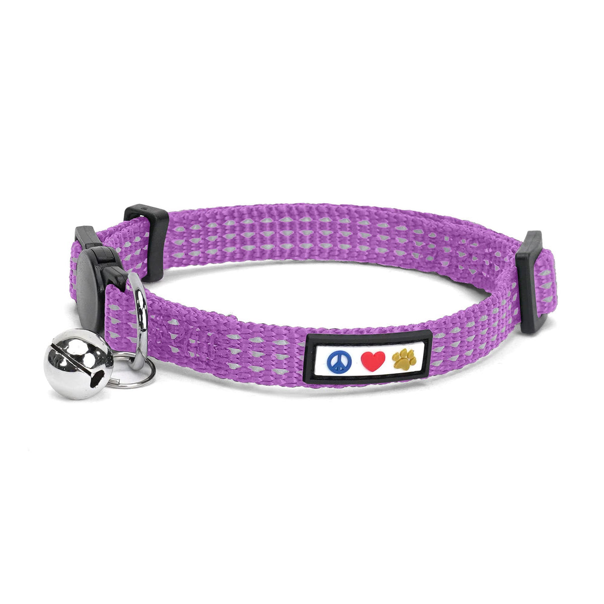 Pawtitas Reflective Cat Collar With Safety Buckle And Removable Bell Cat Collar Kitten Collar Purple Orchid Cat Collar