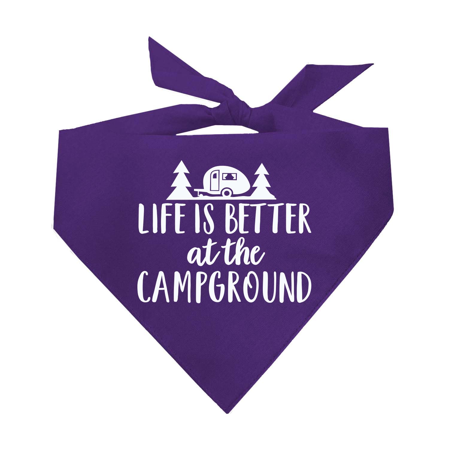 Life Is Better At The Campground Dog Bandana (Purple, Xs 564)