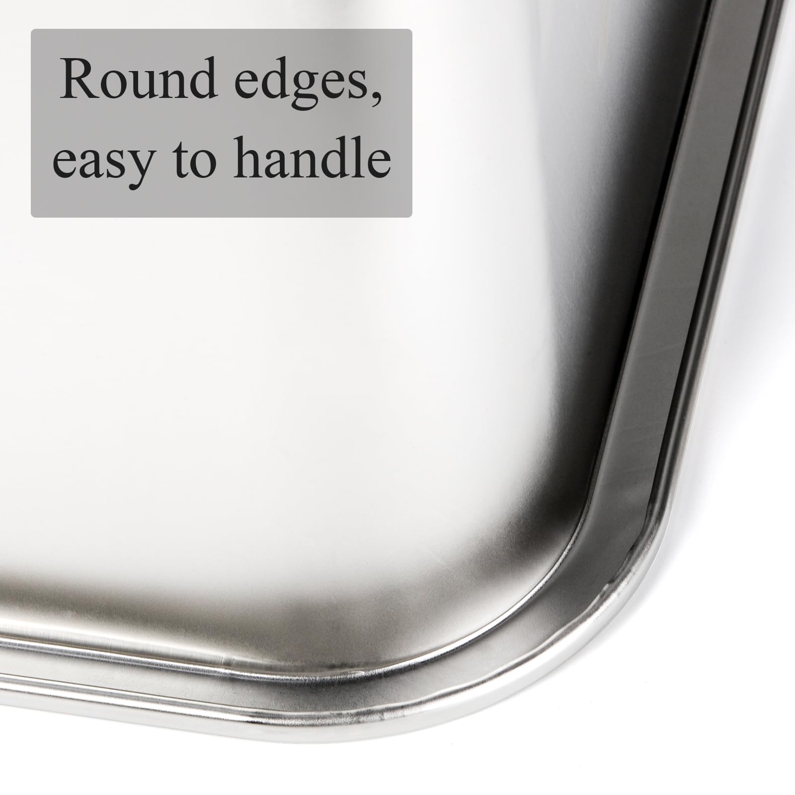 Lawei 2Pcs Stainless Steel Cat Litter Box, Medium Metal Litter Pan For Kitty/Kitten/Cat/Rabbits, Non Stick Litter Boxes, Rust Pr