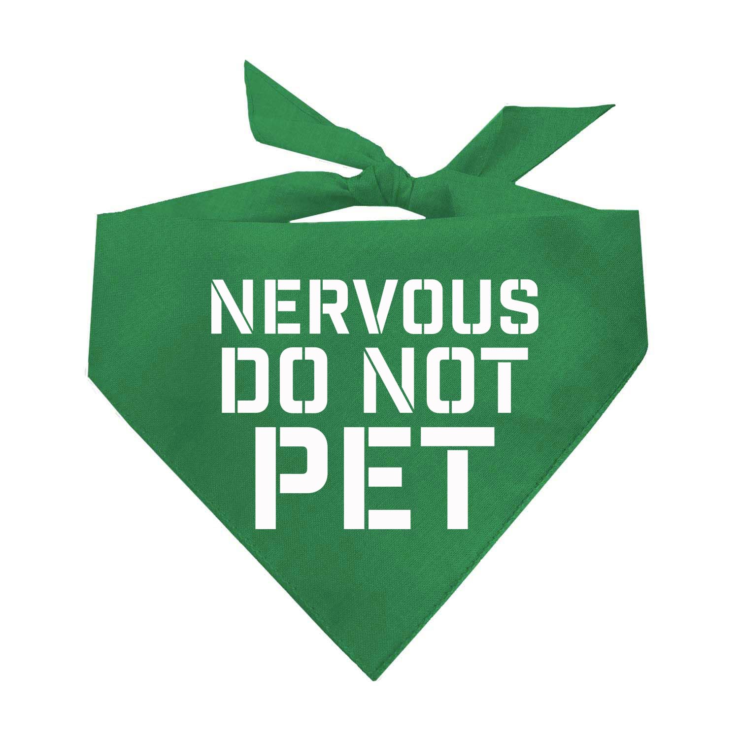 Nervous Do Not Pet Dog Bandana (Green, Xs 156)