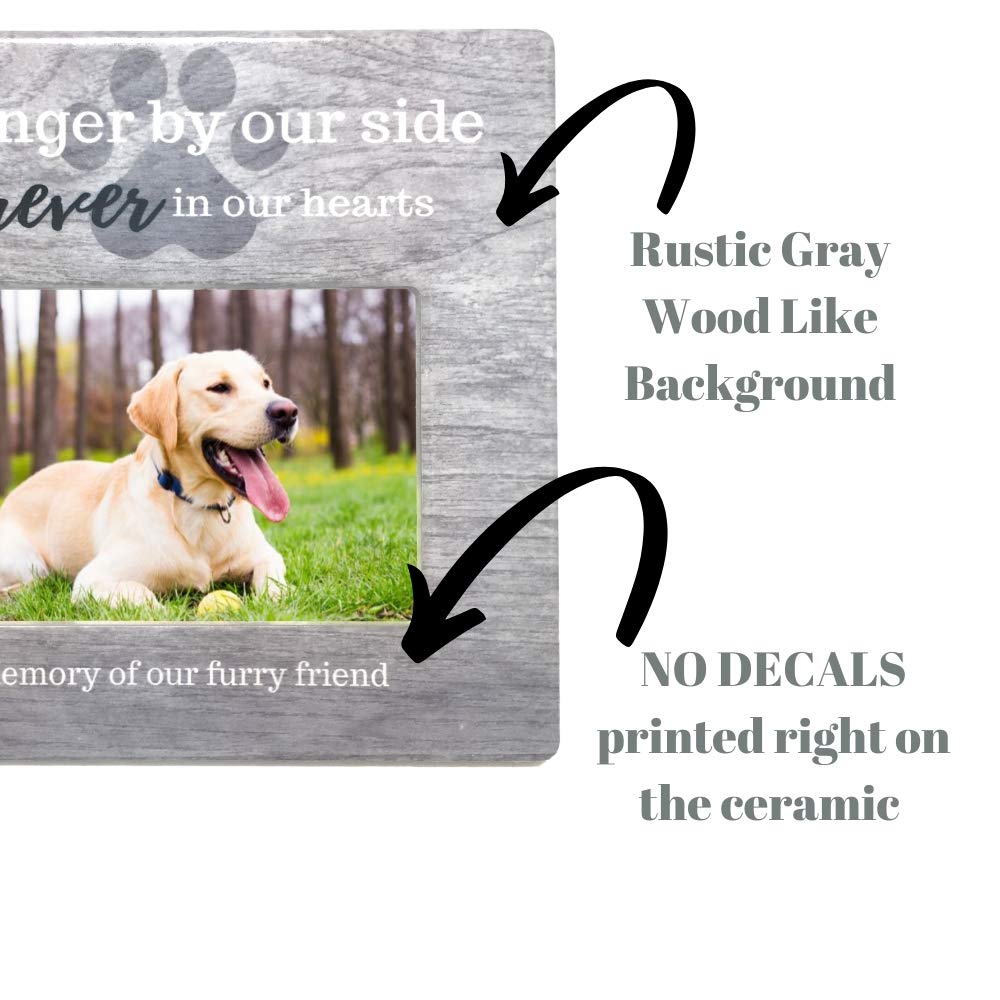 Banberry Designs Pet Memorial Picture Frame - No Longer By Our Side Forever In Our Hearts - In Memory Of Our Furry Friend - Pet