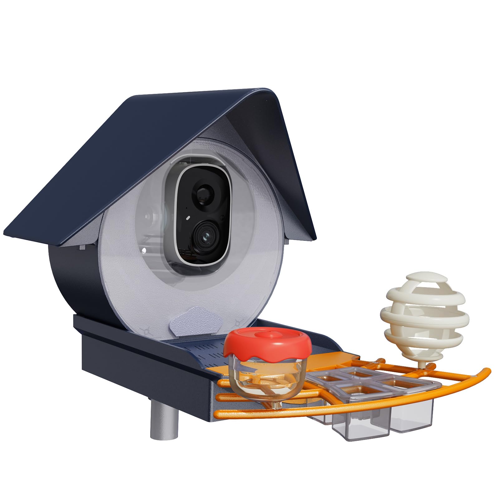 Birdkiss Smart Camera Bird Feeder with Solar Pannel, DIY Different Add-Ones Including Suet Ball, Jelly Feeder, Mini Hummingbird 