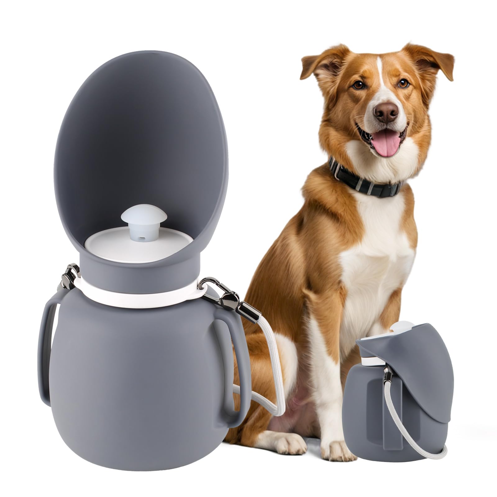 Enjoying Dog Water Bottle Portable 800Ml, Leakproof Dog Travel Water Bottle, 2-In-1 Foldable Pet Dispenser, Bpa Free, For Walkin