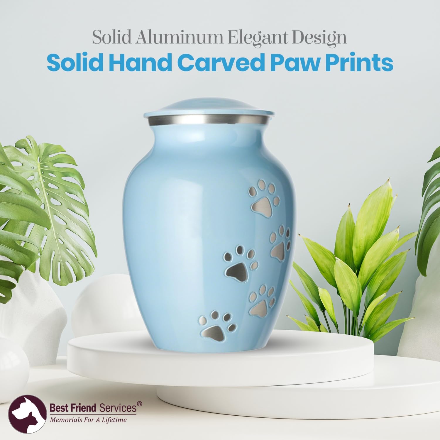 Best Friend Services Pet Urn - Ottillie Paws Legacy Memorial Pet Cremation Urns For Dogs And Cats Ashes Hand Carved Aluminium Me