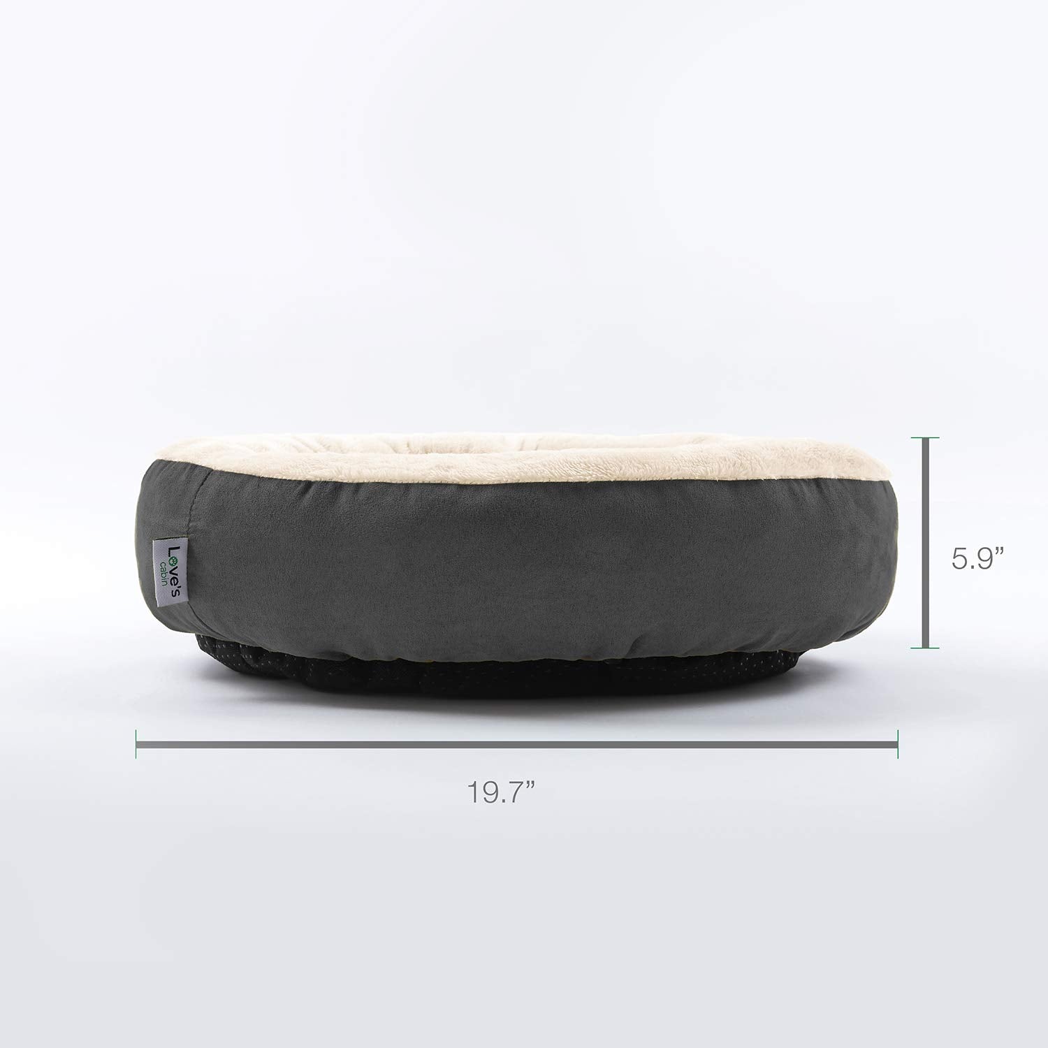 Love'S Cabin Round Donut Cat And Dog Cushion Bed, 20In Pet Bed For Cats Or Small Dogs, Anti-Slip & Water-Resistant Bottom, Super Soft Durable Fabric Pet Beds, Washable Luxury Cat & Dog Bed Dark Grey
