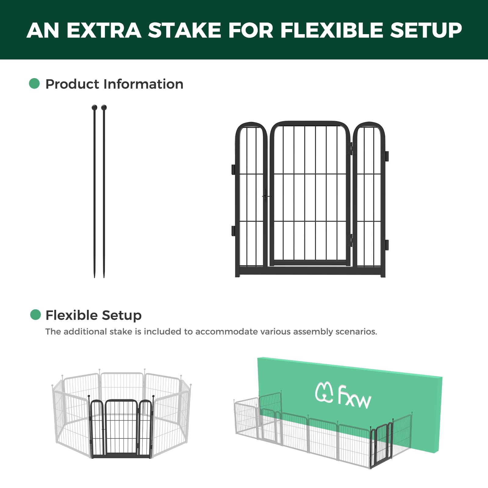 Fxw Rollick Dog Playpen, 1 Add-On Gate Panel, Single 24-Inch Gate Panel