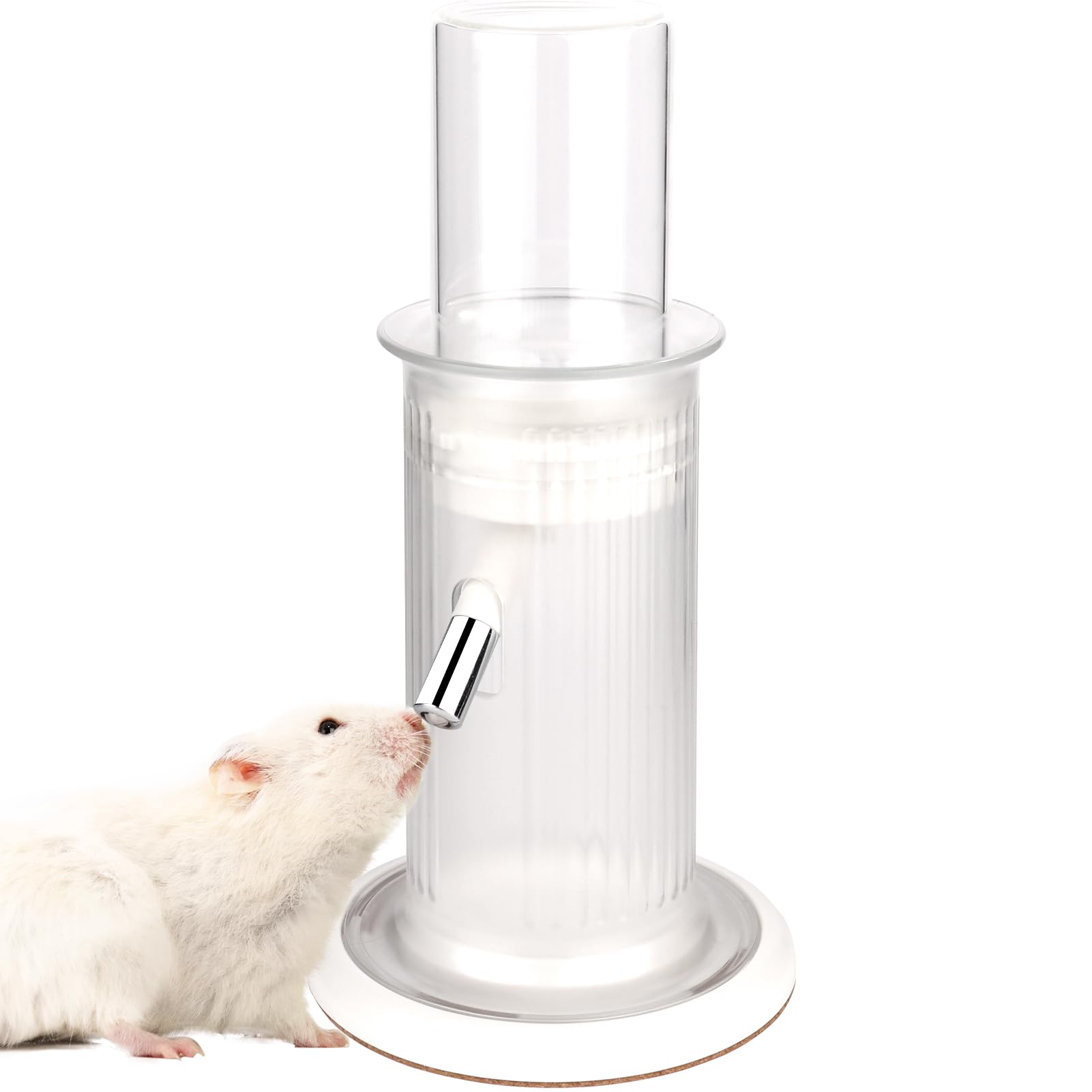 mini&moe Hamster Water Bottle No Drip - 4 oz Small Animal Water Bottle for Glass Tank with Stand Leak Proof Hamster Water Dispen