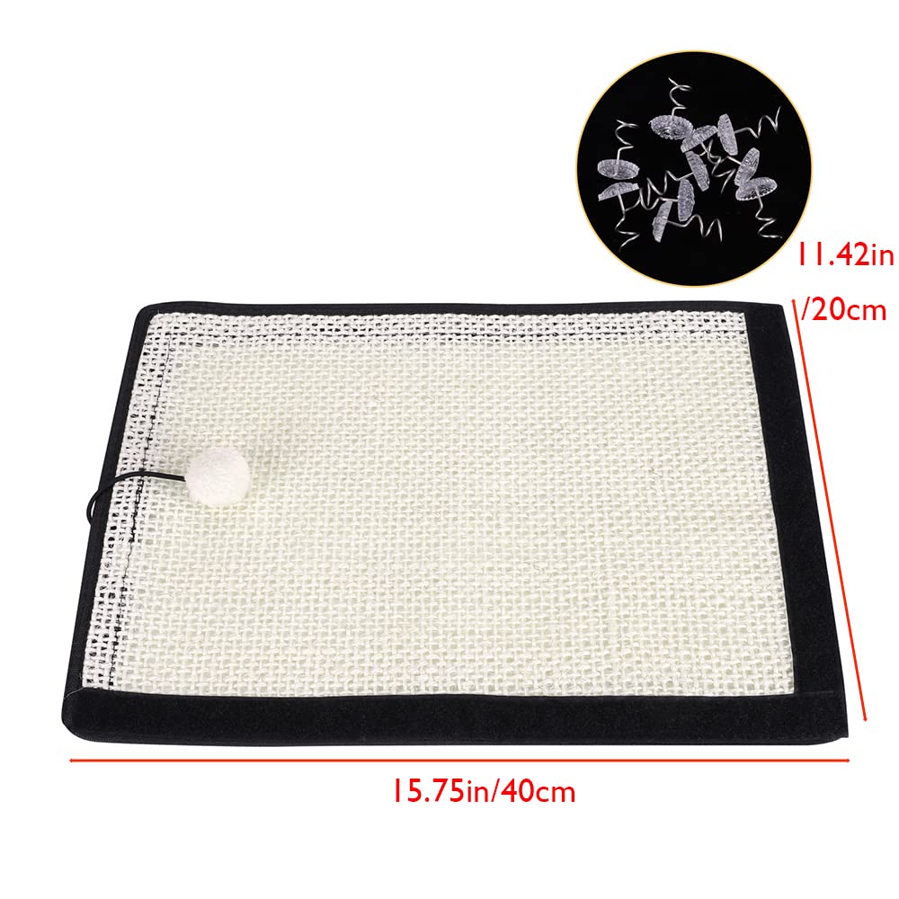 HAOZAIKEJI Cat Scratcher Mat, 2PCS Natural Sisal Cat Scratching Pad, Heavy Duty Couch Guard, Protecting Furniture, Easy Installa