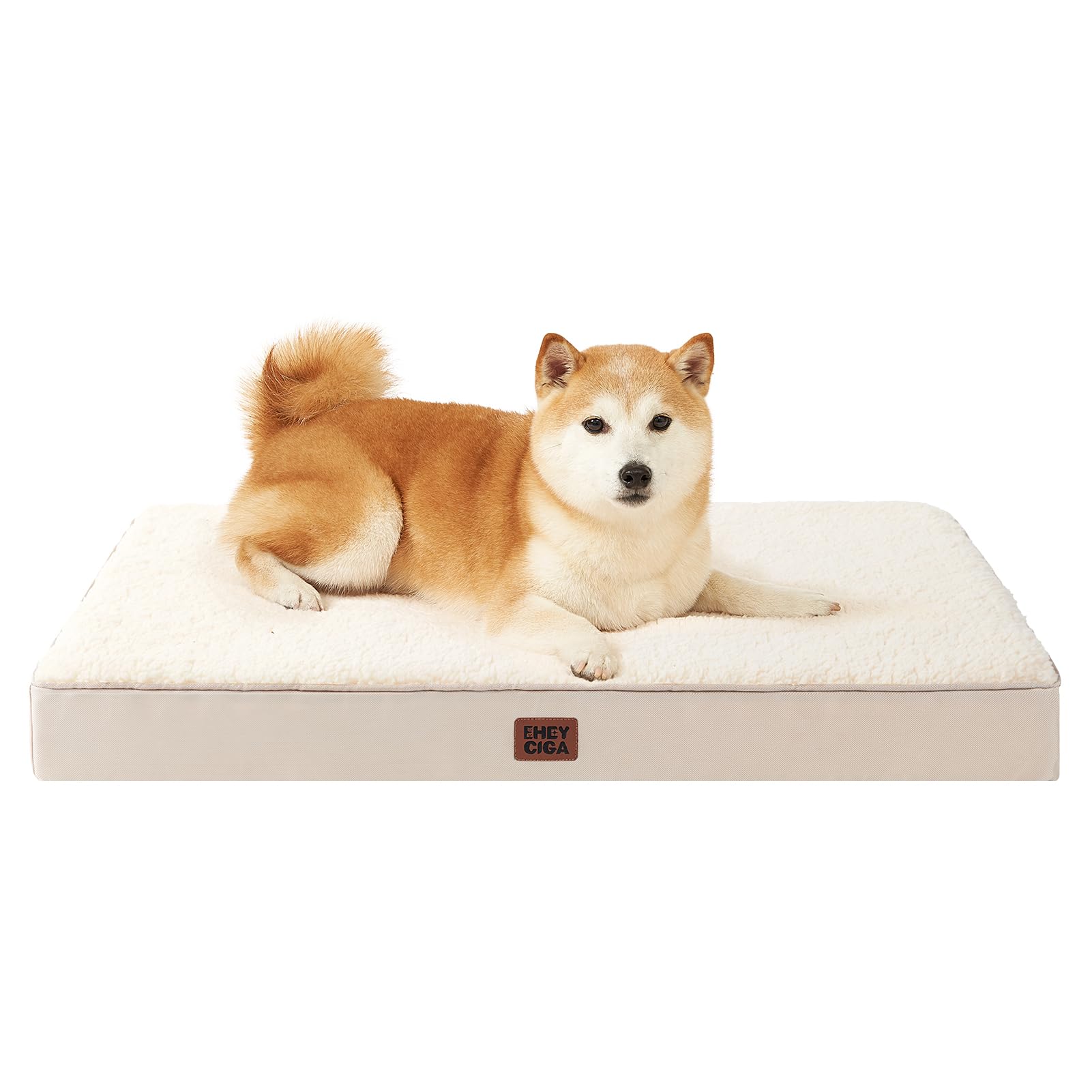 Eheyciga Orthopedic Dog Beds For Large Dogs With Removable Washable Cover, Camel, 36X27
