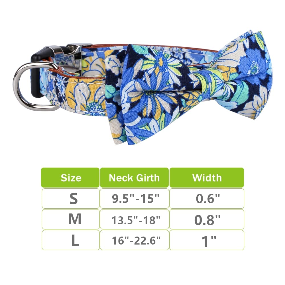 Faleela Cute Soft Girl Dog Collar With Bow, Bowtie Dog Collar For Boy,Detachable Adjustable Collar For Small Medium Large Pet