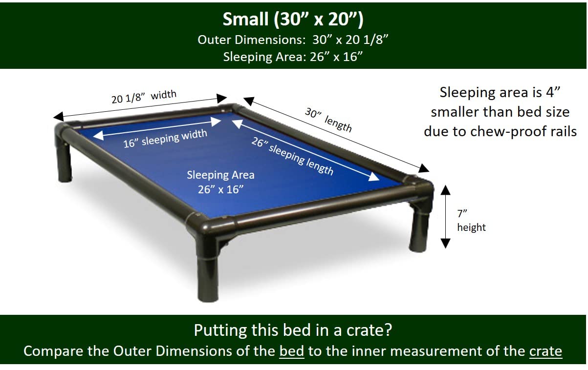 Kuranda Chewproof Dog Bed - Walnut PVC - 30'' x 20'' - Heavy Duty Vinyl - Royal