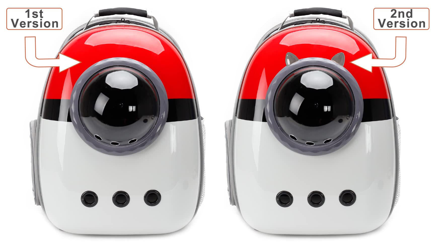 Lairies Dual Expandable Cat Backpack Front & Back Extension Pet Backpack Carrier, Fit Up To 20 Lbs, Bubble Capsule Dog Backpack