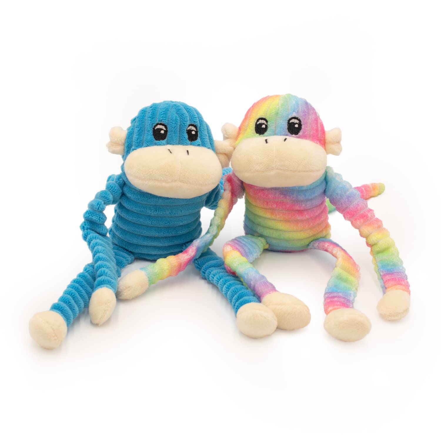 Zippypaws - Spencer The Crinkle Monkey, Colorful Dog Toy With Squeakers, Plush Dog Toys For Aggressive Chewers, Summer Dog Toys, Dog Pride Accessories