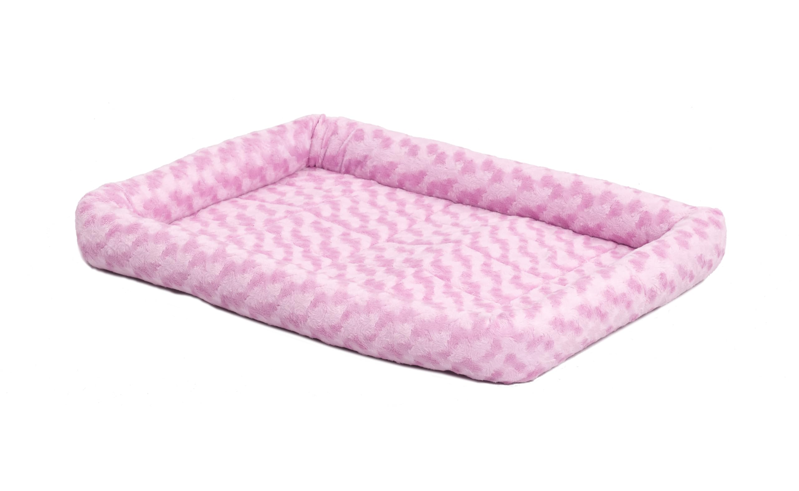 Midwest Homes For Pets Bolster Dog Bed 24L-Inch Pink Dog Bed Or Cat Bed W/Comfortable Bolster | Ideal For Small Dog Breeds & Fit