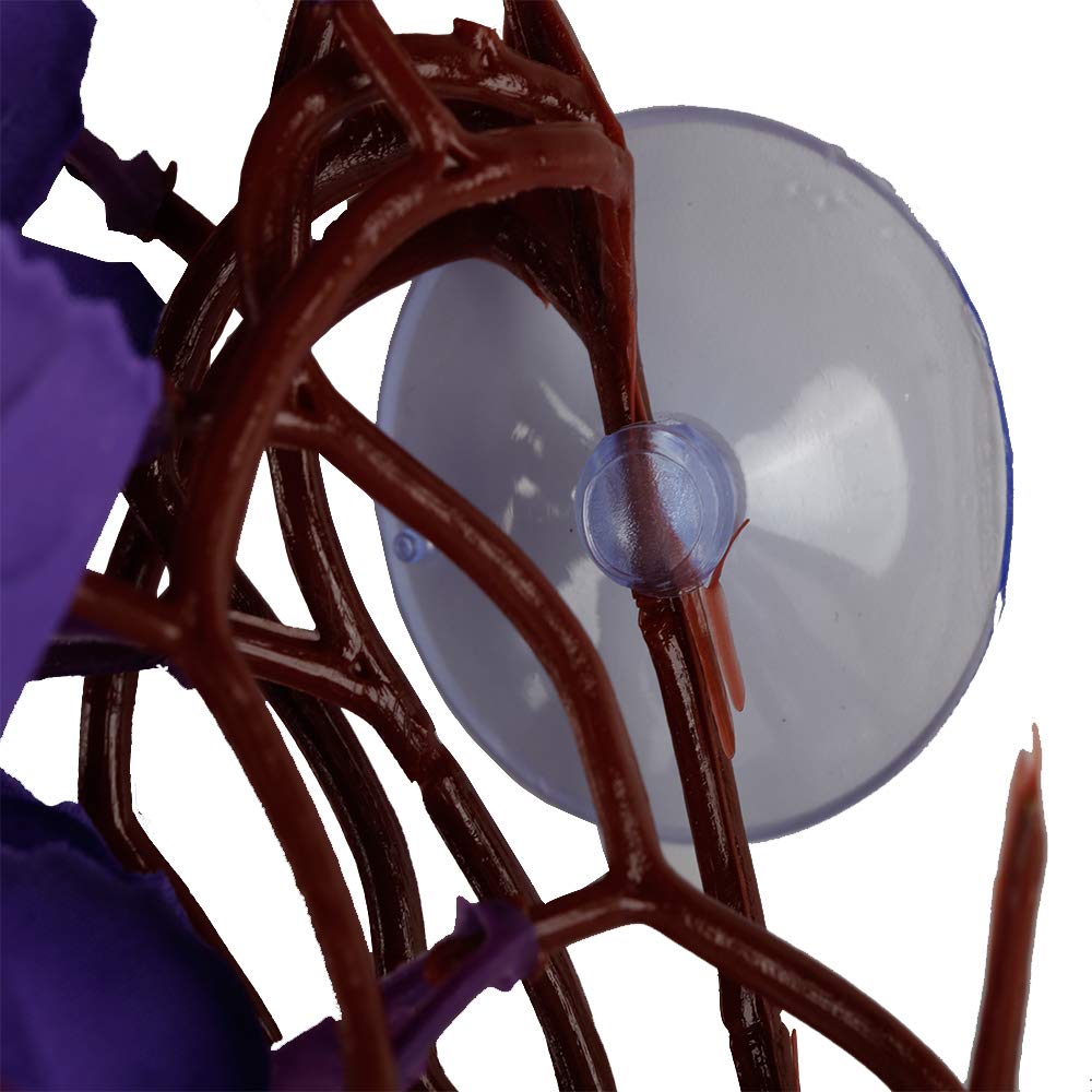 FiveBull Reptile Plants, 2 Pieces Hanging Silk Terrarium Plant with Suction Cup for Bearded Dragons Lizards Geckos Snake Pet, De