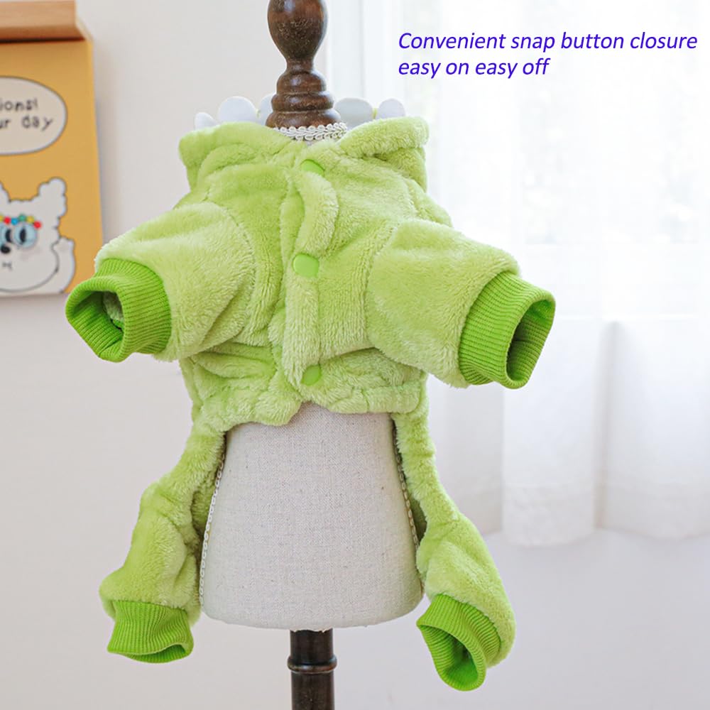 Anelekor Dinosaur Dog Costume, Winter Dog Pajamas For Small Dogs, Warm Puppy Hoodies, Blue Cold Weather Coat For Cat, Warm Pet C