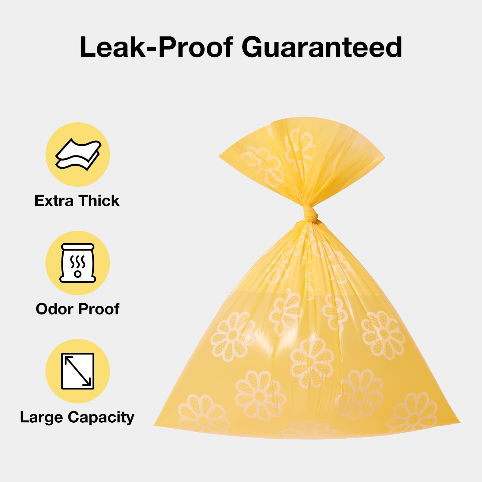 Vetreska Dog Poop Bag Holder With Daisy Scented Bags Pet Waste Bag Dispenser For Leash Leak-Proof Poop Bags For Dog Walking 1 Ho