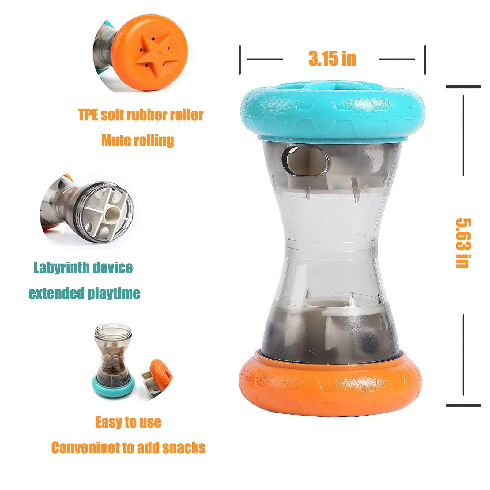Aelflane Treat Dispensing Puzzle Toys for Small Dogs,Interactive Chase Toys,Perfect Alternative to Slow Feeder Dog Bowls to Impr