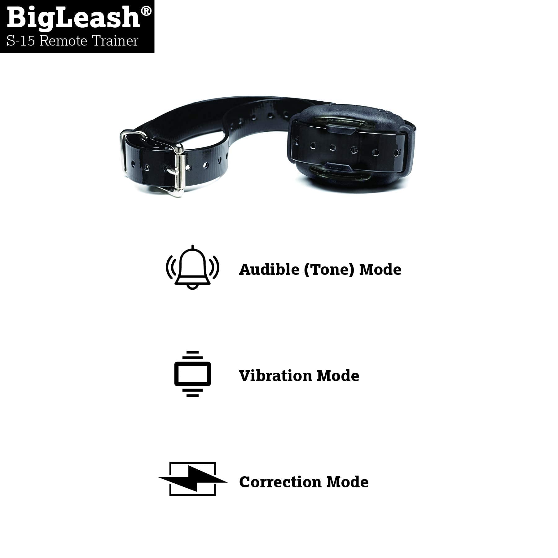 DogWatch S-15 No Shock Dog Training Collar - Waterproof, Rechargeable, 1/2 Mile Range, Black, for Small to Large Dogs