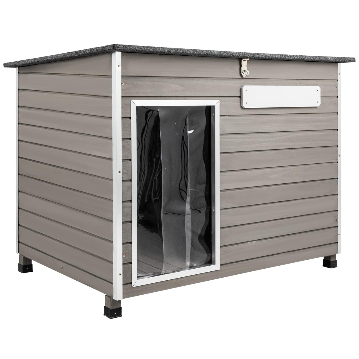 Gowoodhut Dog House Outdoor & Indoor Wooden Dog Kennel For Medium To Large Dogs,43.6'' L Natural Fir Wood Dog Houses With Weathe