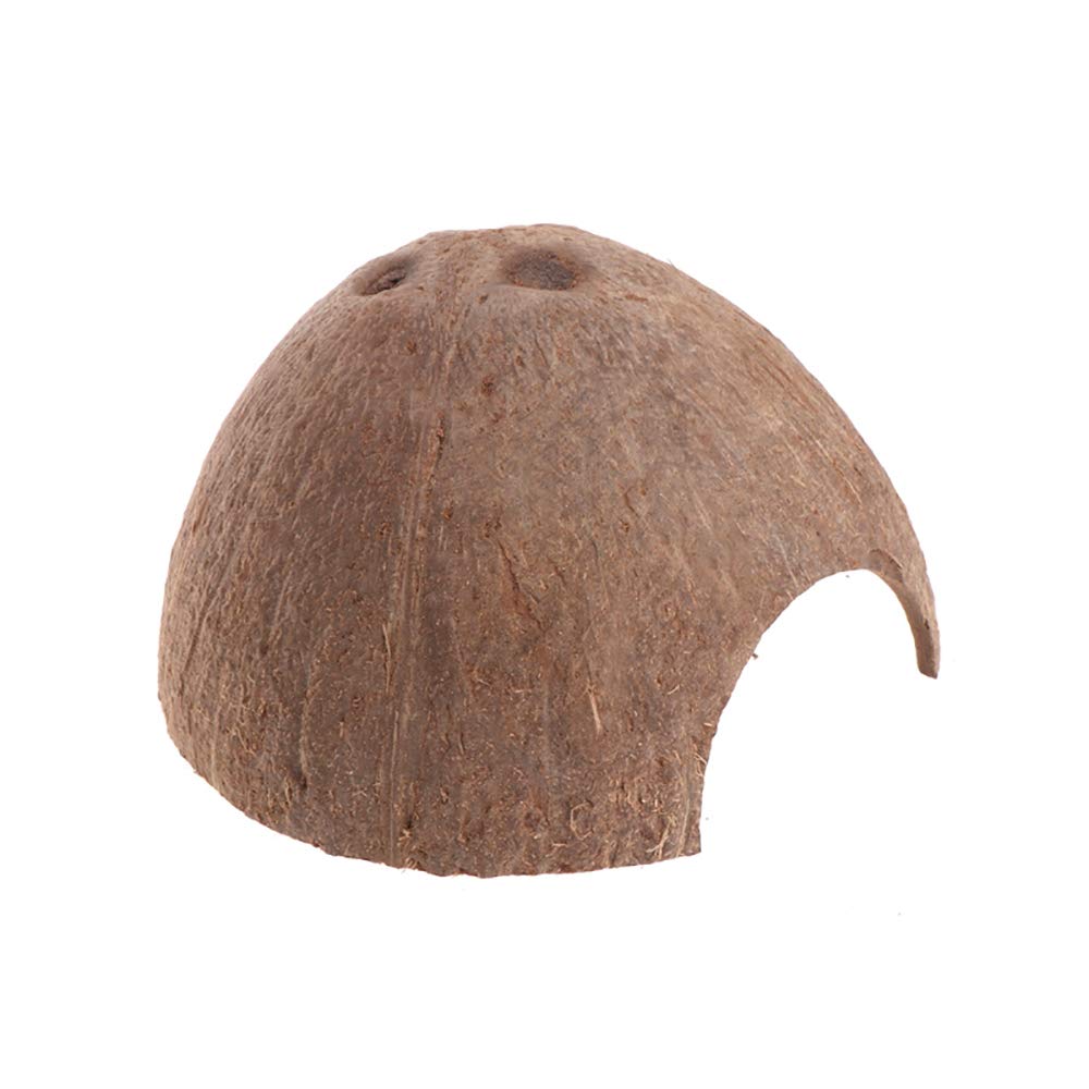 Pinvnby 2 Pcs Natural Coconut Reptile Hideouts Lizard Coco Hut Hermit Crab Hut Aquarium Fish Hide Cave Spider Snail Climber Toys