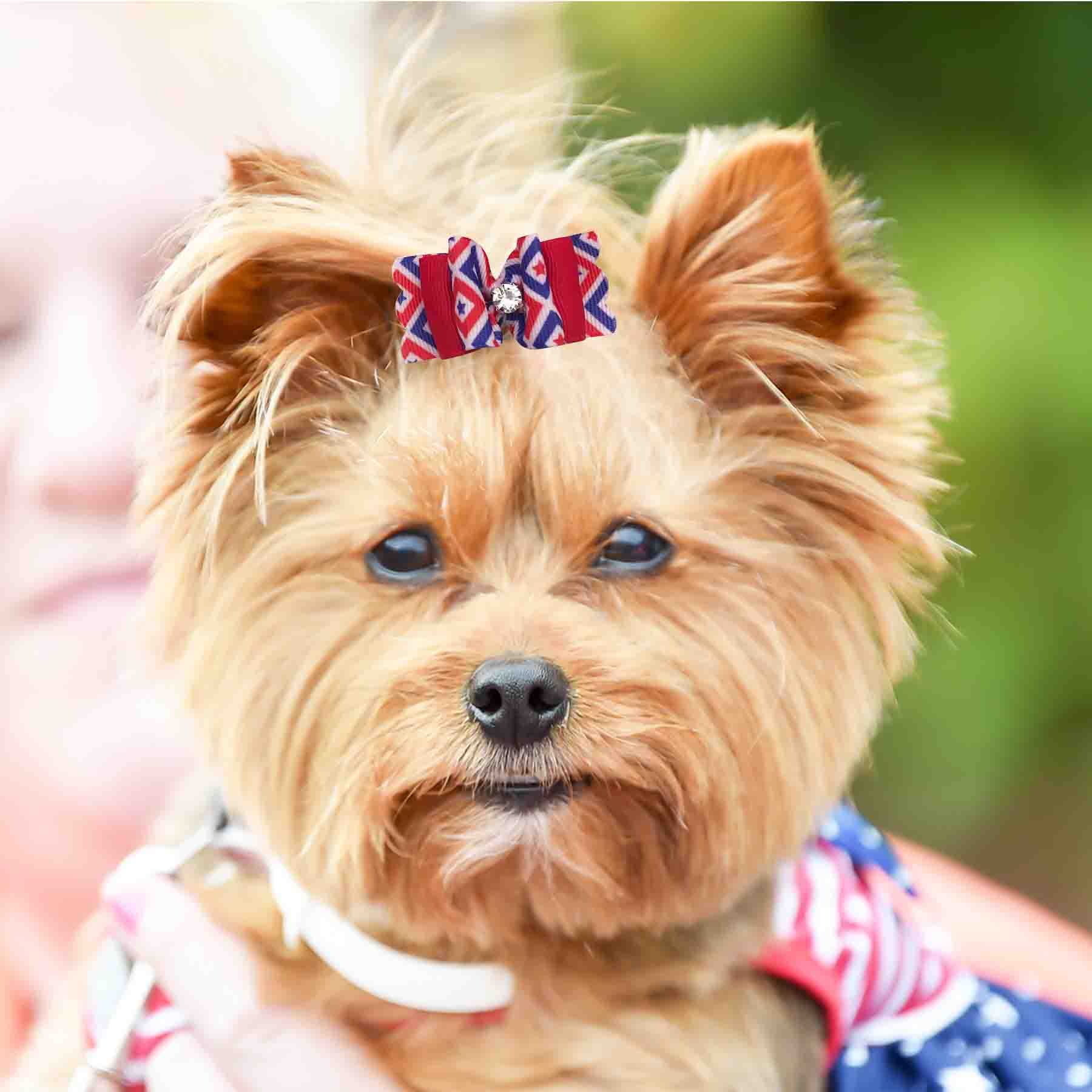 Jpgdn 50Pcs/25Pairs Dog Hair Bows With Rubber Band Summer Sea Animal Pattern For Girl Boy Male Female Small Medium Puppy Doggie