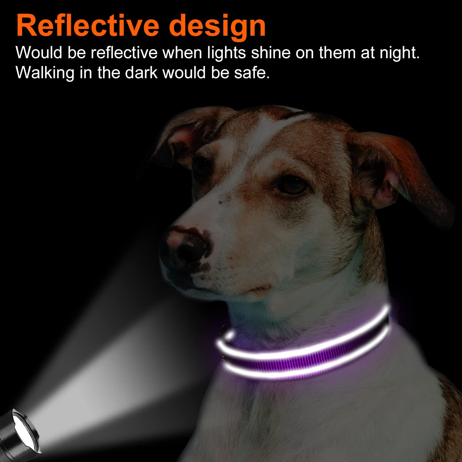 Joytale Reflective Dog Collar,Soft Neoprene Padded Breathable Nylon Pet Collar Adjustable For Extra Large Dogs,Purple,Xl