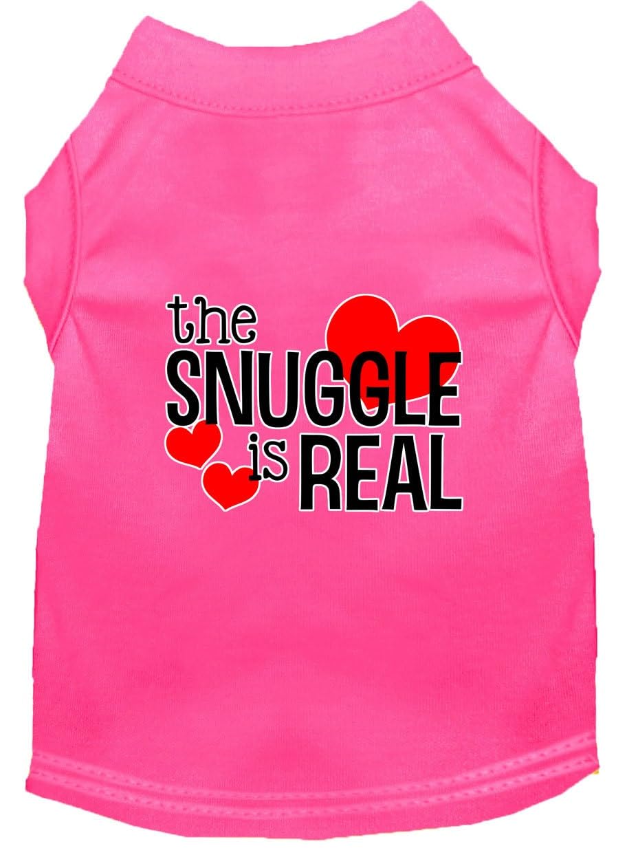 Pet Dog & Cat Shirt Screen Printed, &quot;The Snuggle Is Real&quot; Baby Blue SM (3-6 lbs.)
