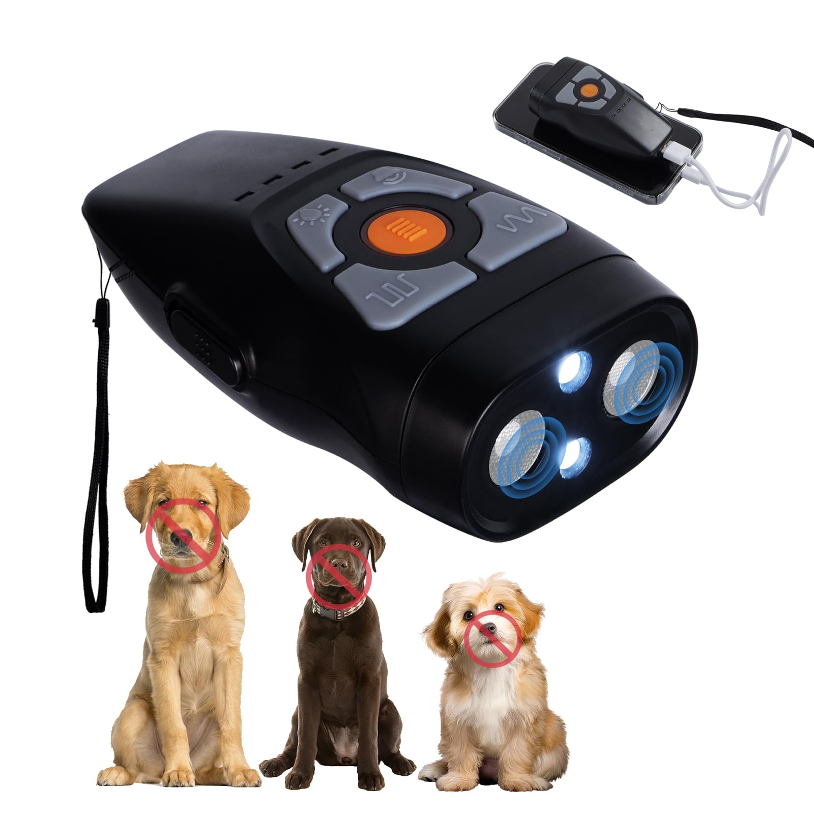 Zividodo Dog Bark Deterrent Devices, Rechargeable Anti Barking Device For Dogs, Train Your Pet To Stop Bad Behavior Without Hurt