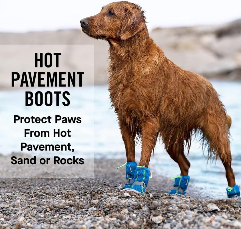Canada Pooch Dog Boots For Hot Pavement - Dog Boots & Paw Protectors With Anti Slip Rubber | Water Friendly, Breathable Dog Shoe