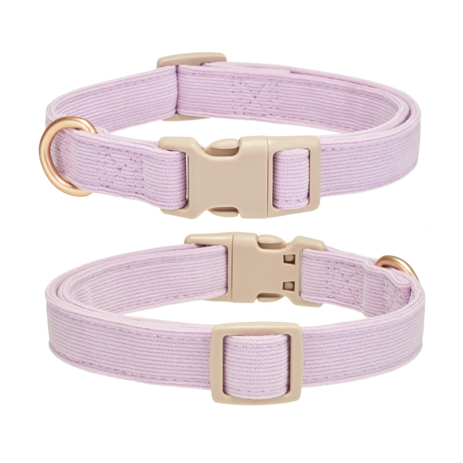 Yudote Soft Cotton Dog Collar Adjustable Corduroy Dog Collars For Small Medium Large Dogs(Purple,Small)