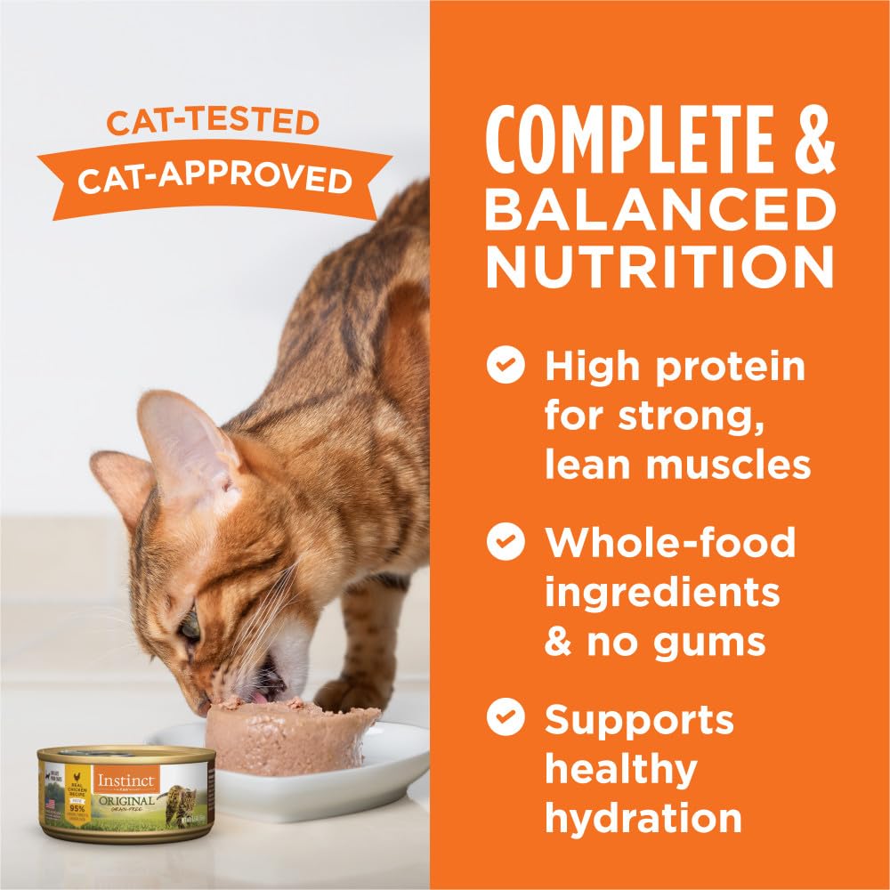 Instinct Original Grain Free Recipe Variety Pack Natural Wet Canned Cat Food by Natures Variety, 5.5 oz. Cans (Pack of 12)