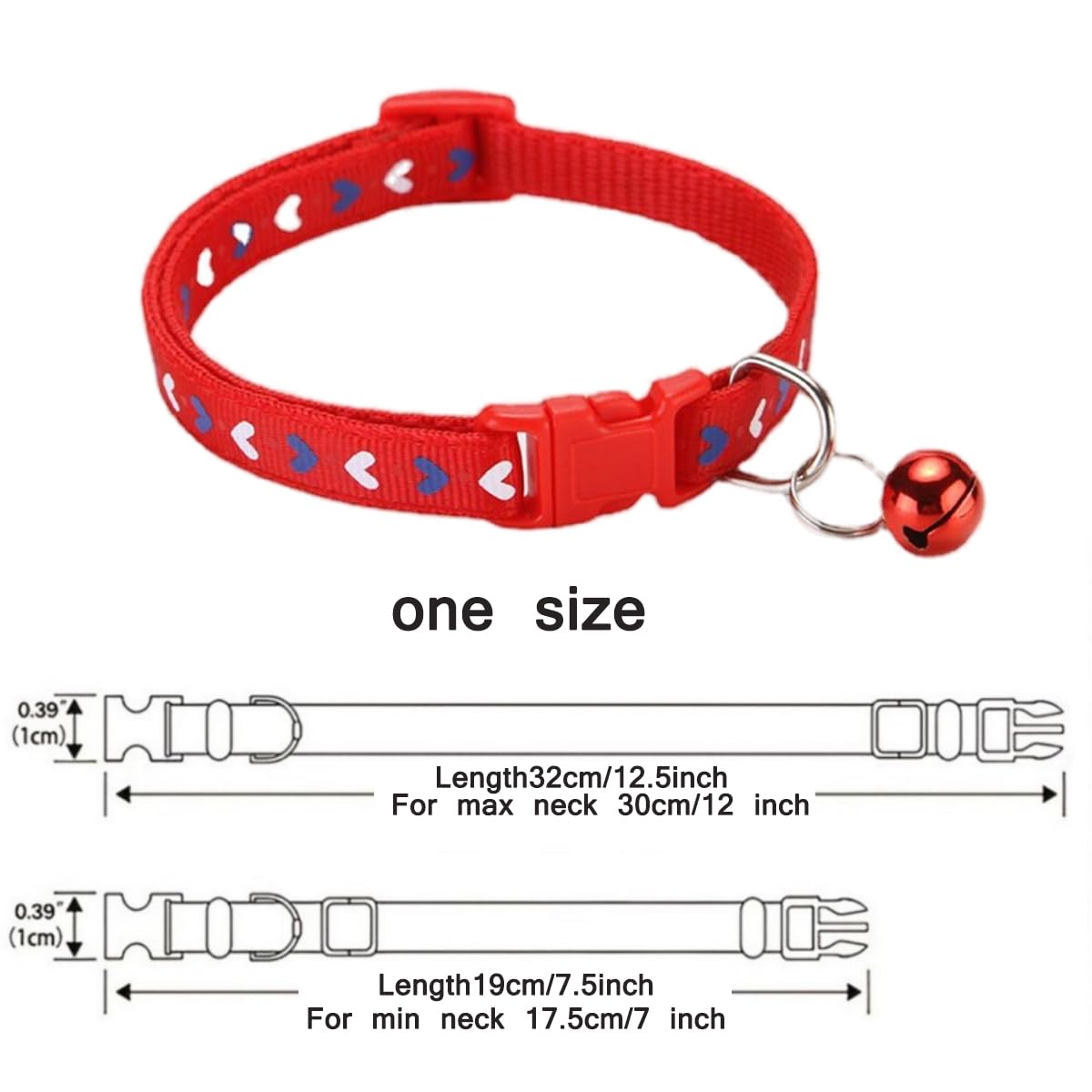 Xxs Dog Collar With Bell,Soft Nylon Identification Red Cat Collar Girl Puppy Collar With Bells Adjustable Buckle For Xxs Xs Tiny