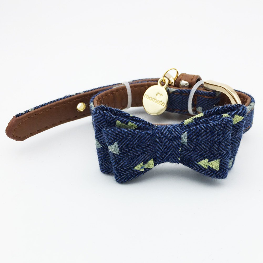 PETFAVORITES Small Dog Costume Collar - Plaid Bowtie Kitten Bandana Collar for Halloween - Teacup Yorkie Chihuahua Clothes Outfi